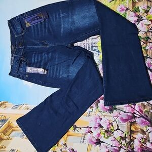 Special One Los Angeles High Waist Dark Blue Flare Jeans Size 9 New